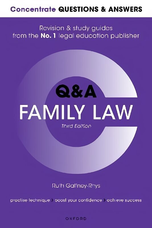 Concentrate Questions and Answers Family Law: Law Q&A Revision and Study Guide 3rd Revised edition цена и информация | Majandusalased raamatud | kaup24.ee