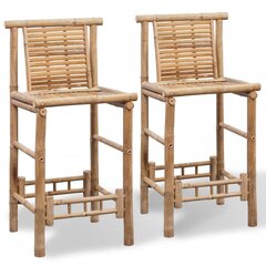 vidaXL baaritoolid 2 tk, bambusest, pruun hind ja info | Söögilaua toolid, köögitoolid | kaup24.ee