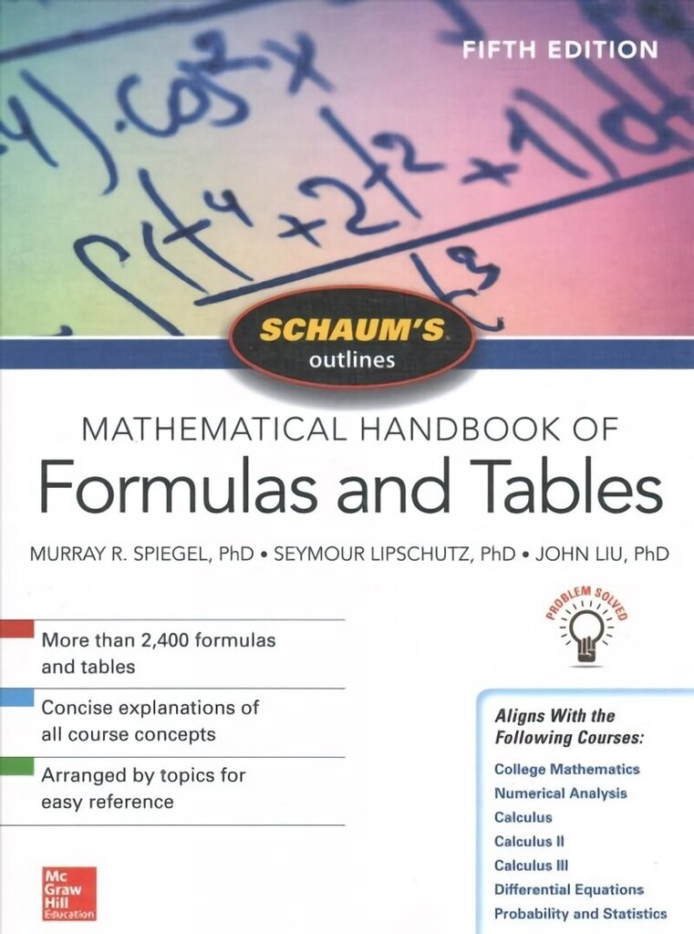 Schaum's Outline of Mathematical Handbook of Formulas and Tables, Fifth Edition 5th edition hind ja info | Majandusalased raamatud | kaup24.ee