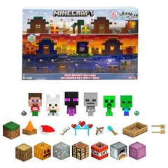 Адвент-календарь Minecraft MOB Head Minis 2022 HHT64 цена и информация | Игрушки для девочек | kaup24.ee