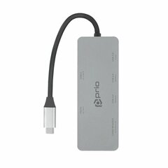 Многопортовый адаптер USB C prio 7 в 1 цена и информация | Адаптеры и USB-hub | kaup24.ee