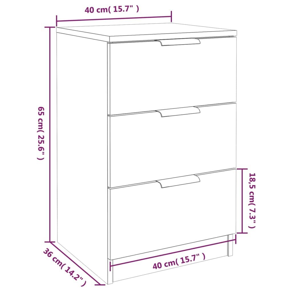 vidaXL öökapp, hall Sonoma tamm, 40x36x65 cm hind ja info | Öökapid | kaup24.ee