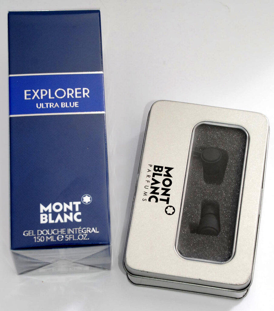 Meeste komplekt - dušigeel Montblanc Explorer Ultra Blue 150 ml + Montblanc kõrvaklapid цена и информация | Dušigeelid, õlid | kaup24.ee