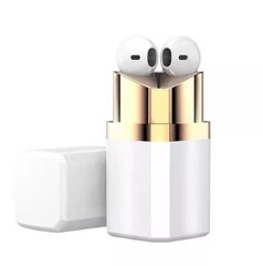 Juhtmevabad mikrofoniga stereokõrvaklapid EarPods Lipstick bluetooth, valge цена и информация | Наушники | kaup24.ee