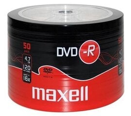 DVD-R plaadid, Maxell, 4,7 GB, 16X, 120 min., 50 tk. hind ja info | Vinüülplaadid, CD, DVD | kaup24.ee