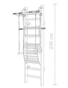 Puidust Rootsi võimlemissein STANDART D-7 230x64cm hind ja info | Varbseinad | kaup24.ee