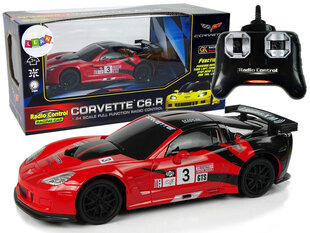 Nuotoliniu būdu valdomas sportinis automobilis Corvette C6.R, 2.4 G, 1:24, raudonas цена и информация | Игрушки для мальчиков | kaup24.ee