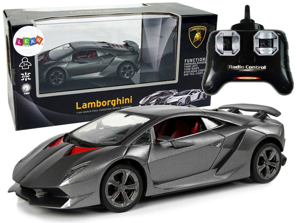 Nuotoliniu būdu valdomas sportinis automobilis Lamborghini, 2.4 G, 1:24, sidabrinis hind ja info | Poiste mänguasjad | kaup24.ee