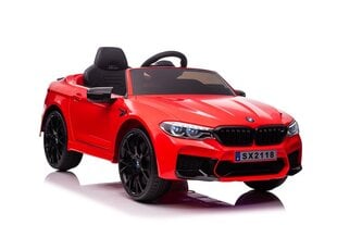Ühekordne laste elektriauto BMW M5, punaseks lakitud цена и информация | Электромобили для детей | kaup24.ee