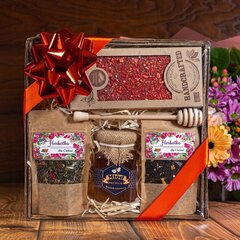 Подарочный набор "Спасибо" мед, шоколад, чай в деревянной коробочке цена и информация | Другие подарки | kaup24.ee