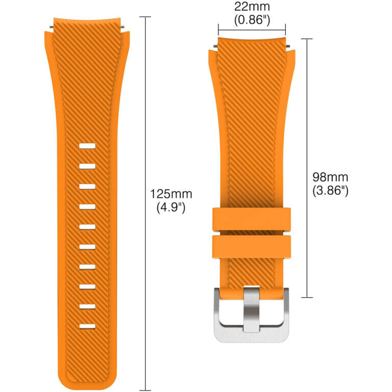 Silikoon Rihm 22mm – Heleoranž hind ja info | Nutikellade ja nutivõrude tarvikud | kaup24.ee