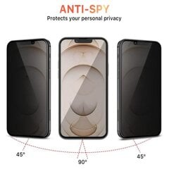 iPhone 13 Pro Max (6,7″) Anti-Spy täisekraani kaitseklaas (10D) hind ja info | Ekraani kaitsekiled | kaup24.ee
