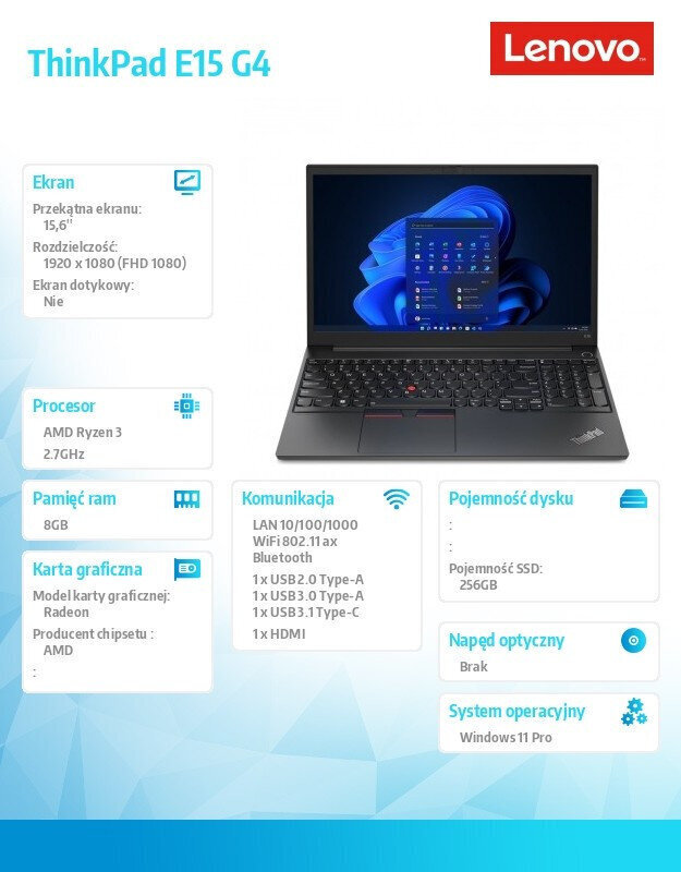 Laptop ThinkPad E15 G4 21ED0081PB W11Pro 5425U/ 8GB/ 256GB/ INT/ 15.6FHD/ Black/ 1YR Premier Support &#43; 3YRS OS hind ja info | Sülearvutid | kaup24.ee