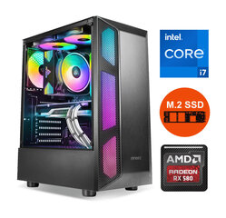 Стационарный компьютер Gamer i7-10700 32GB 256GB SSD NVME 1TB HDD RX580 4GB Windows 10  цена и информация | Стационарные компьютеры | kaup24.ee