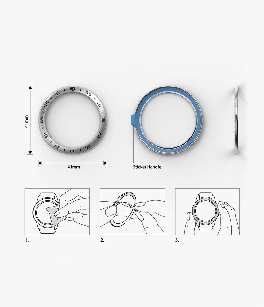 Ringke Bezel Styling case frame envelope ring Samsung Galaxy Watch 3 41 mm silver (GW3-41-01) hind ja info | Nutikellade ja nutivõrude tarvikud | kaup24.ee