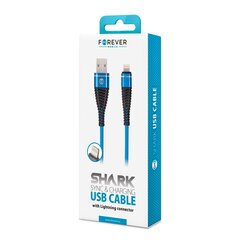 Forever Shark cable USB - Lightning 1,0 м 2A blue цена и информация | Кабели для телефонов | kaup24.ee