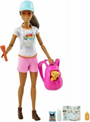 Кукла Mattel Barbie Hiking Doll and Puppy цена и информация | MUST Металлическая бутылочка с Ярким рисунком (без BPA) (500ml) для мальчиков от 3+ лет Серая с Машинкой | kaup24.ee