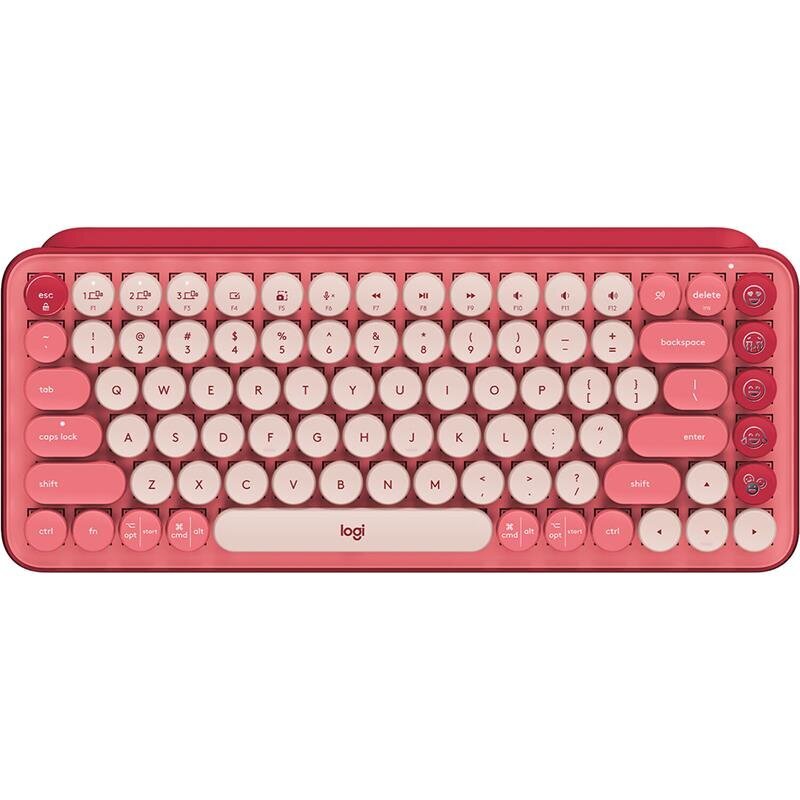 Logitech POP Keys Wireless Mechanical Emoji, RUS, heartbreaker pink - Wireless keyboard hind ja info | Klaviatuurid | kaup24.ee