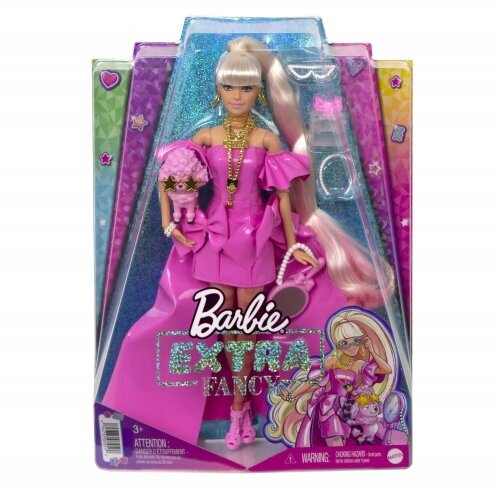Mattel - Barbie Extra Fancy Doll In Shimy Pink Dress With Puppy / from Assort hind ja info | Tüdrukute mänguasjad | kaup24.ee