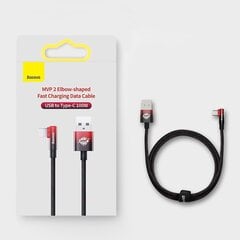 Baseus MVP 2 Elbow-shaped Fast Charging Data Cable USB to Type-C 100W 1m Black+Red hind ja info | Mobiiltelefonide kaablid | kaup24.ee