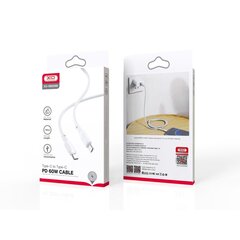 XO cable NB208B PD USB-C - USB-C 1,0m 60W white hind ja info | Mobiiltelefonide kaablid | kaup24.ee