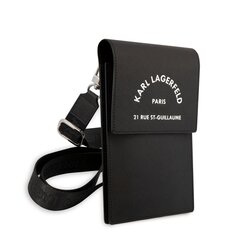 Karl Lagerfeld Saffiano Rue Saint Guillaume Wallet Phone Bag Black цена и информация | Чехлы для телефонов | kaup24.ee