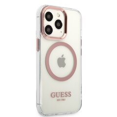 Guess Transparent MagSafe Compatible Case for iPhone 13 Pro Max Pink hind ja info | Telefoni kaaned, ümbrised | kaup24.ee