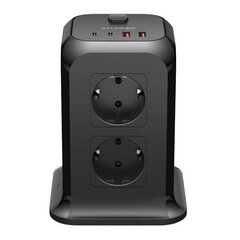 Blitzwolf BW-PC3 Power charger with 8 AC outlets, 2x USB, 2x USB-C (black) цена и информация | Зарядные устройства для телефонов | kaup24.ee