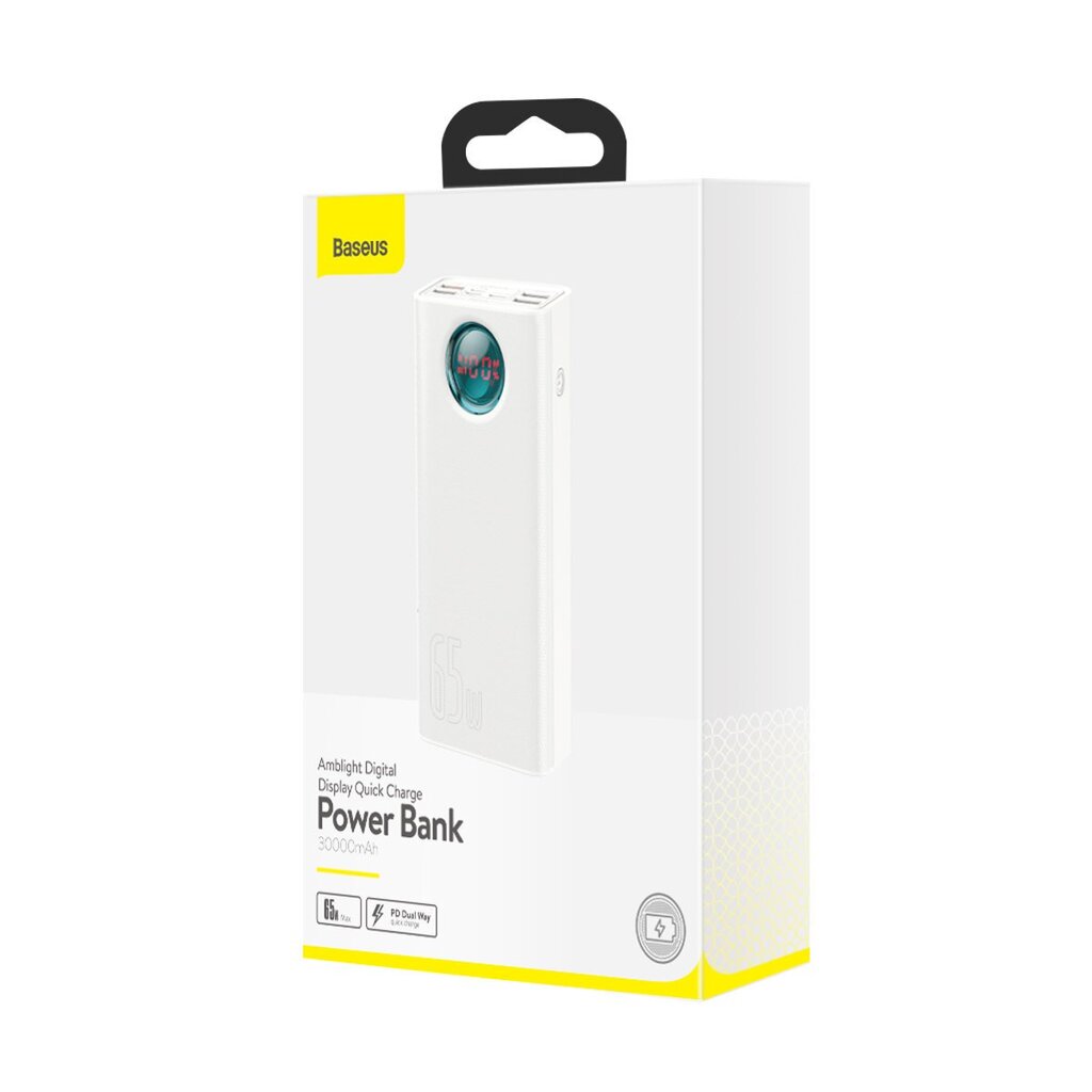 Baseus Amblight power bank 65W 30000mAh Overseas Edition white (PPLG000102) цена и информация | Akupangad | kaup24.ee