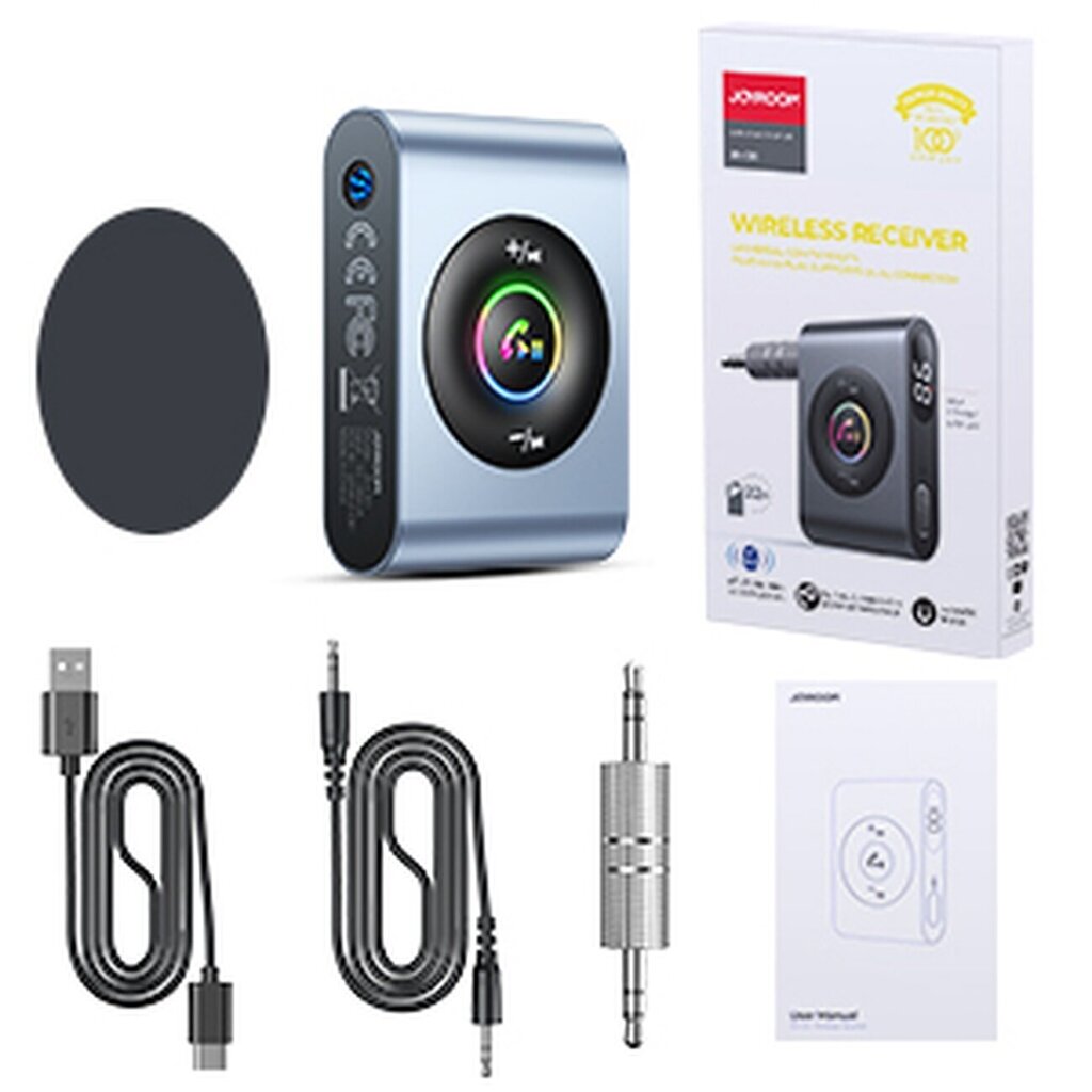 Joyroom car Bluetooth 5.3 transmitter and hands-free kit for AUX 3.5mm mini jack port (JR-CB1) hind ja info | Mobiiltelefonide kaablid | kaup24.ee