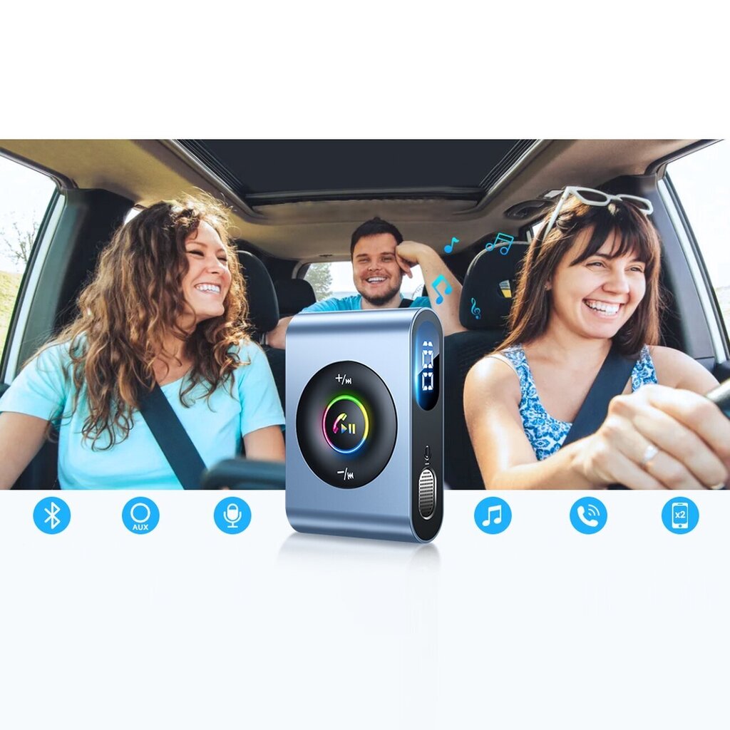 Joyroom car Bluetooth 5.3 transmitter and hands-free kit for AUX 3.5mm mini jack port (JR-CB1) цена и информация | Mobiiltelefonide kaablid | kaup24.ee