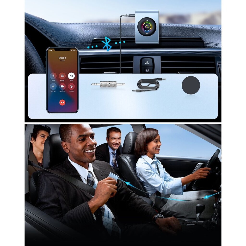 Joyroom car Bluetooth 5.3 transmitter and hands-free kit for AUX 3.5mm mini jack port (JR-CB1) цена и информация | Mobiiltelefonide kaablid | kaup24.ee