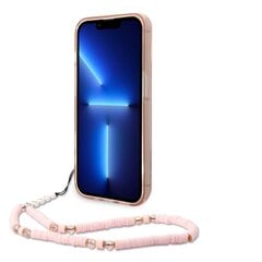 Guess PC/TPU Camera Outline Translucent Case with Strap for iPhone 14 Pro Pink цена и информация | Чехлы для телефонов | kaup24.ee