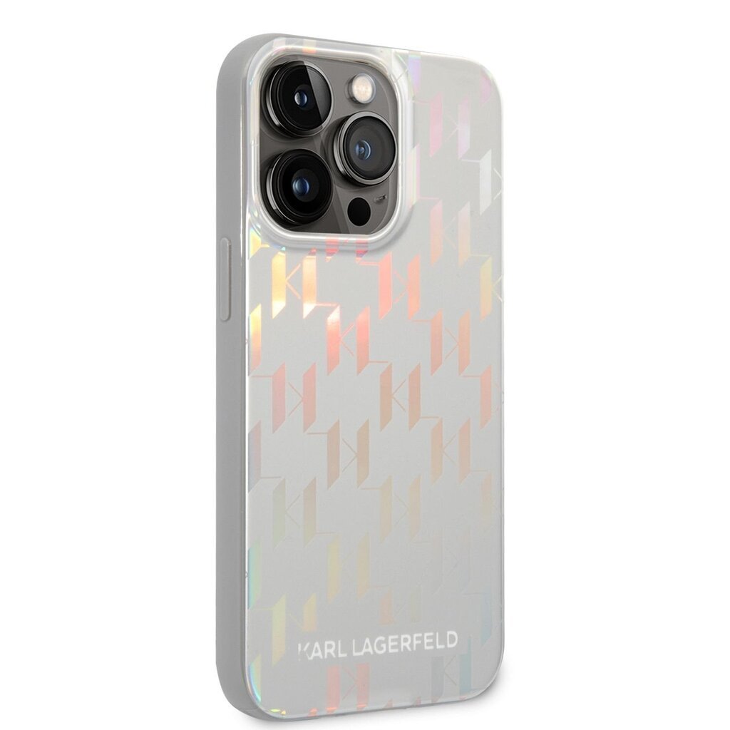 Karl Lagerfeld Iridescent Monogram Case для iPhone 14 Pro Silver цена |  kaup24.ee