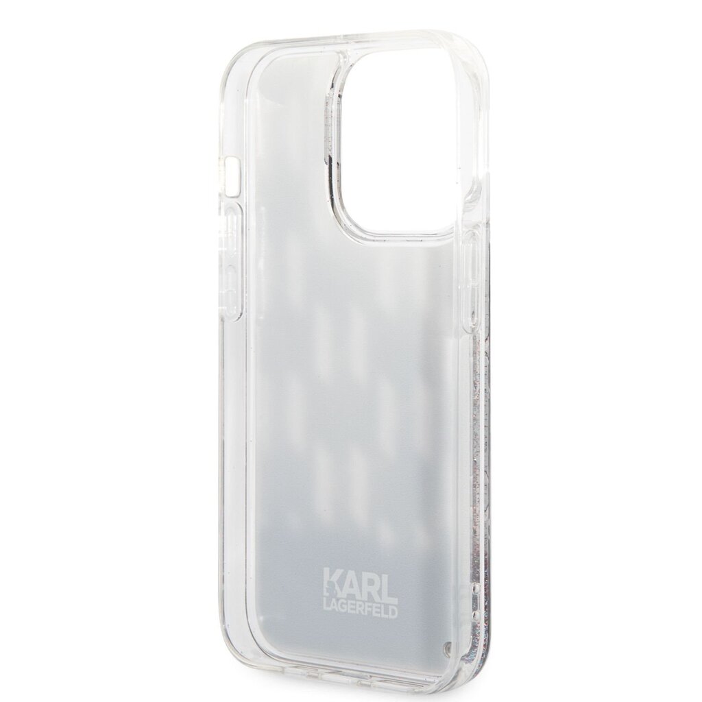 Karl Lagerfeld Monogram Liquid Glitter Case for iPhone 14 Pro Black hind ja info | Telefoni kaaned, ümbrised | kaup24.ee