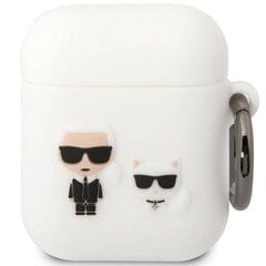 Karl Lagerfeld and Choupette Silicone Case для Airpods 1/2 White цена и информация | Аксессуары для наушников | kaup24.ee