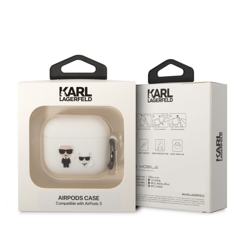 Karl Lagerfeld and Choupette Silicone Case for Airpods 3 White hind ja info | Kõrvaklappide tarvikud | kaup24.ee