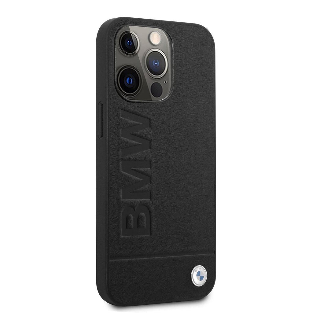 BMW Leather Hot Stamp Case for iPhone 14 Pro Black hind ja info | Telefoni kaaned, ümbrised | kaup24.ee