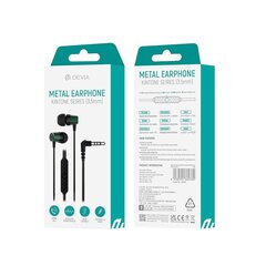 Devia wired earphones Kintone Metal jack 3,5mm green цена и информация | Наушники | kaup24.ee