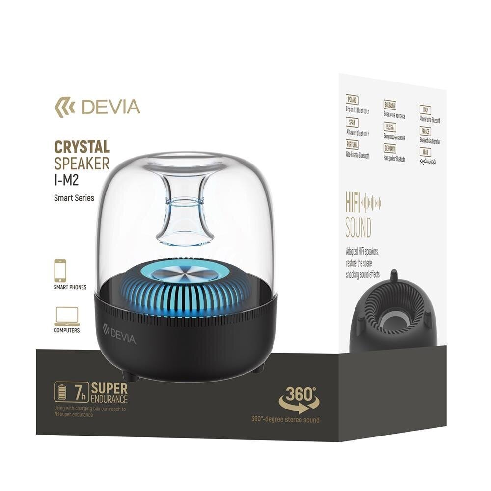 Devia bluetooth speaker Crystal I-M2 black hind ja info | Kõlarid | kaup24.ee