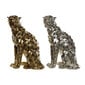 Dekoratiivkuju DKD Home Decor Hõbedane Must Kuldne Leopard Vaik (36 x 28 x 52 cm) (2 pcs) hind ja info | Sisustuselemendid | kaup24.ee