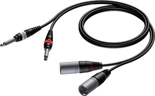 Kaabel Procab Jack 6,3mm x2 - XLR x2 1,5m hind ja info | Kaablid ja juhtmed | kaup24.ee