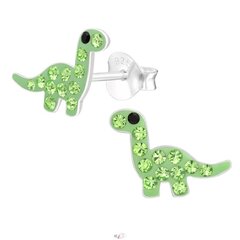 Hõbedast kõrvarõngad, Roheline Diplodocus dinosaurus A4S43041 цена и информация | Аксессуары для детей | kaup24.ee