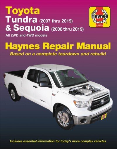 Toyota Tundra 2007 Thru 2019 and Sequoia 2008 Thru 2019 Haynes Repair Manual: All 2wd and 4WD Models hind ja info | Reisiraamatud, reisijuhid | kaup24.ee