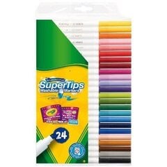 Crayola Pestav Super Line Markerite komplekt 24 tk цена и информация | Принадлежности для рисования, лепки | kaup24.ee