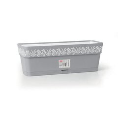 Lillekast Self-watering planter Gaia, hall, plastmass (19 x 17 x 49,5 cm) hind ja info | Dekoratiivsed lillepotid | kaup24.ee