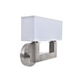 Настенный светильник DKD Home Decor, серебристый металл полиэстер, белый 220 В 40 Вт (25 x 14 x 24 см)