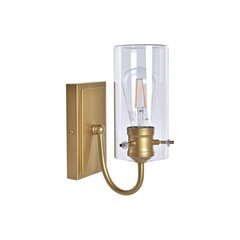 Настенный светильник DKD Home Decor, позолоченный металл, прозрачный 220 В 50 Вт (13 x 17 x 27 см) цена и информация | Настенный светильник Конусы | kaup24.ee