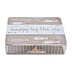 Dekoratiivne karp DKD Home Decor Metall Puit Valge (24 x 16 x 6 cm) цена и информация | Ящики для вещей | kaup24.ee