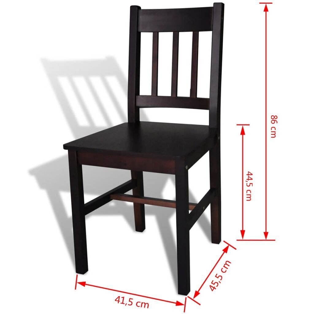 vidaXLi söögitoolid 4 tk puidust, pruun hind ja info | Söögitoolid, baaritoolid | kaup24.ee